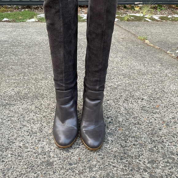 Gray Suede Boots Size 7 - Picture 1 of 10